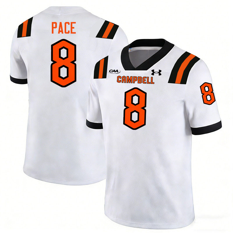 Campbell Fighting Camels #8 Jojo Pace College Football Jerseys,Uniforms-White